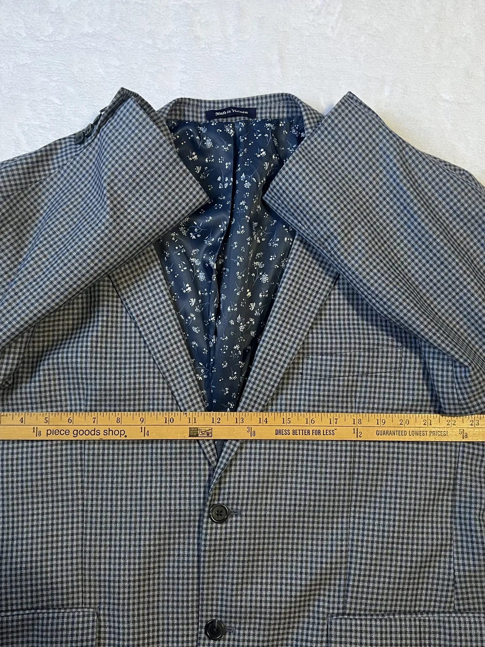 Alan Flusser Navy and White Houndstooth‎ Blazer Sport Coat